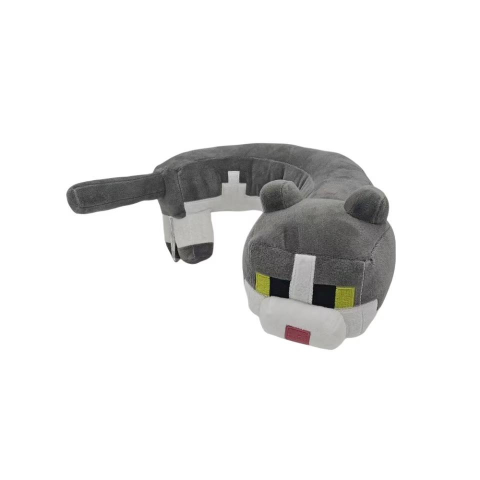 Gray U-shaped Cat Plush Toy - Children's Gift Cat Doll