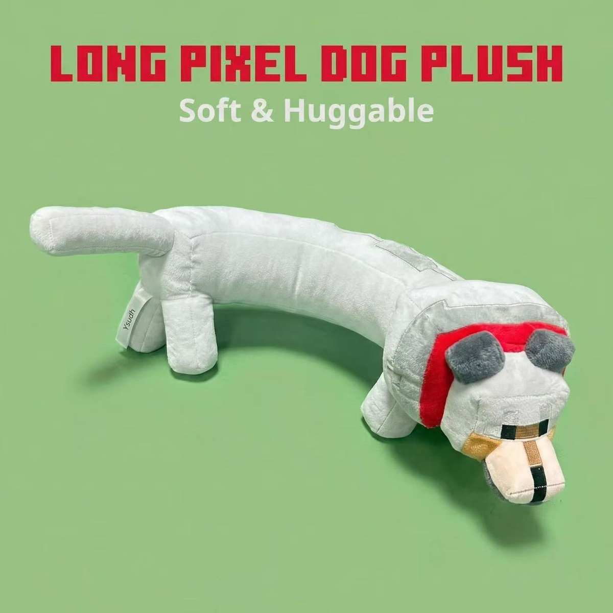 Pixel Wolf Plush Pillow - Game Style Wolf Doll
